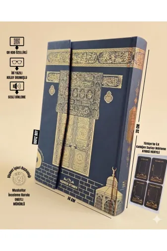 MyReal hczkrn009 Kolay Okunuşlu Hafız Boy Kabe Kuran-I Kerim (14X20Cm) - Qr Kodlu, Siyah Özel Cilt + Ayıraç Hediyeli