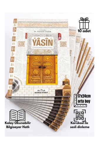 MyReal hczysn014 10'lu Orta Boy (17X24 Cm) 41 Yasin-I Şerif Geniş İçerik - Türkçe Okunuşlu, Mealli, Karekodlu Ve Bilgisayar Hatlı (192 Sayfa)