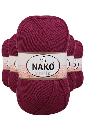 Nako RT-RYL-5ARNKSNC2187 5 Adet Süper İnci El Örgü İpi 100 Gr Vişne Çürüğü 2187