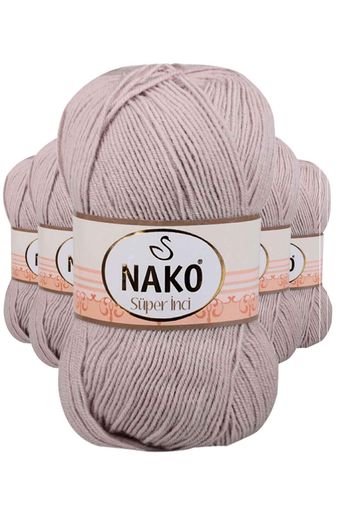 Nako RT-RYL-5ARNKSNC3079 5 Adet Süper İnci El Örgü İpi 100 Gr Pembeli Gri 3079
