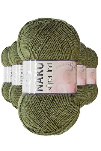 Nako RT-RYL-5ARNKSNC4234 5 Adet Süper İnci El Örgü İpi 100 Gr Haki 4234
