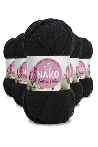 Nako RT-RYL-HMR16135 5 Adet Cotton Lüks Yelek Tunik Kazak Bluz Hırka İpi Yünü Siyah 97568