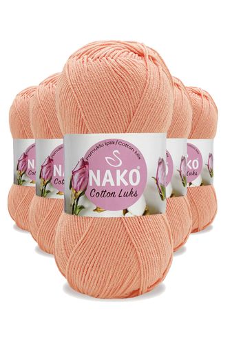 Nako RT-RYL-HMR16141 5 Adet Cotton Lüks Yelek Tunik Kazak Bluz Hırka İpi Yünü Somon 97594