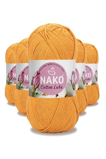 Nako RT-RYL-HMR16145 5 Adet Cotton Lüks Yelek Tunik Kazak Bluz Hırka İpi Yünü Koyu Sarı 97553