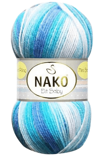 Nako RT-WVZM0LCPEY 1 Adet Elit Baby Mini Batik Bebe El Örgü İpi Okyanus 32455