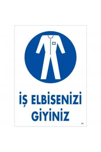 Nalbur Diyarı ISELBSGYNZ Iş Elbisenizi Giyiniz Pvc Uyarı Levhası 25X35 Ikaz Levhası Yönlendirme Levhası