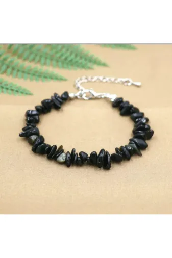 NATURALİM TYC00556880569 Siyah Onix Kırıktaş Doğal Taş Bileklik