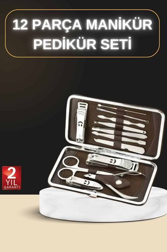 Necolabs 73644202 12 Parça Manikür Pedikür Seti Özel Deri Çanta El Ayak Bakımı Akne Ve Sivilce Temizleme
