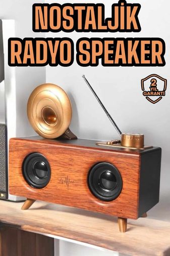 Necolabs 73644630 Çalar Radyo Müzik Kutusu Nostaljik Hoparlör Speaker