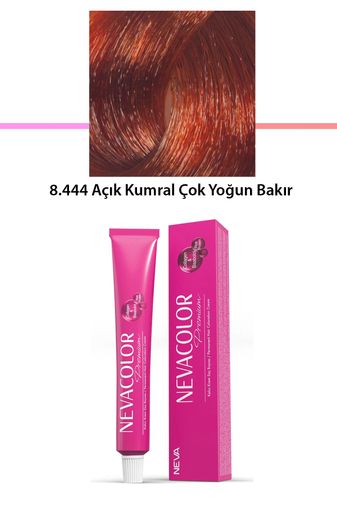 Neva Color RT-RYL-1NC1012-8444 Premium 8.444 Açık Kumral Çok Yoğun Bakır - Kalıcı Krem Saç Boyası 50 G Tüp