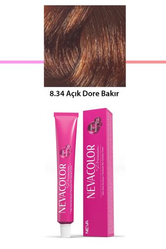 Neva Color RT-RYL-1NC1017-834 Premium 8.34 Açık Dore Bakır - Kalıcı Krem Saç Boyası 50 G Tüp