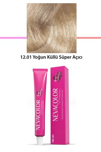 Neva Color RT-RYL-1NC1055-1201 Premium 12.01 Yoğun Küllü Süper Açıcı - Kalıcı Krem Saç Boyası 50 G Tüp