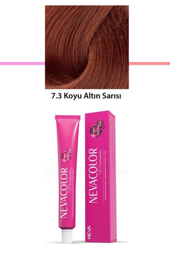 Neva Color RT-RYL-1NC1057-73 Premium 7.3 Koyu Altın Sarısı - Kalıcı Krem Saç Boyası 50 G Tüp