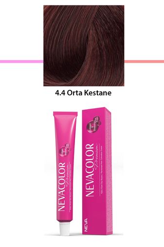 Neva Color RT-RYL-1NC1063-44 Premium 4.4 Orta Kestane - Kalıcı Krem Saç Boyası 50 G Tüp