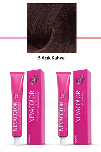 Neva Color RT-RYL-2NC2004-5 2 Li Set Premium 5 Açık Kahve - Kalıcı Krem Saç Boyası 2 X 50 G Tüp