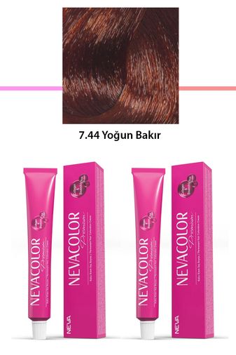 Neva Color RT-RYL-2NC2022-744 2 Li Set Premium 7.44 Yoğun Bakır - Kalıcı Krem Saç Boyası 2 X 50 G Tüp
