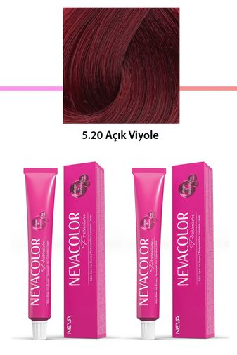 Neva Color RT-RYL-2NC2043-520 2 Li Set Premium 5.20 Açık Viyole - Kalıcı Krem Saç Boyası 2 X 50 G Tüp