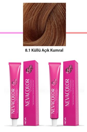 Neva Color RT-RYL-2NC2051-81 2 Li Set Premium 8.1 Küllü Açık Kumral - Kalıcı Krem Saç Boyası 2 X 50 G Tüp