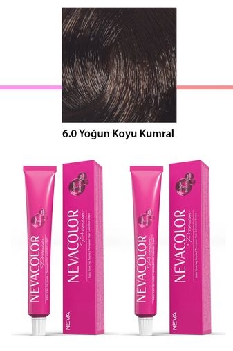 Neva Color RT-RYL-2NC2090-60 2 Li Set Premium 6.0 Yoğun Koyu Kumral - Kalıcı Krem Saç Boyası 2 X 50 G Tüp