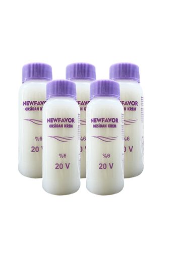 New Favor RT-RYL-5NF5001-20 5 Adet Oksidan Krem Saç Boya Sıvısı 6'lık 20 Volüme 60 Ml