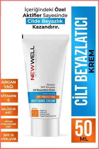 New Well T1008 Besleyici Spf Korumalı Cilt Beyazlatıcı Krem 50Ml