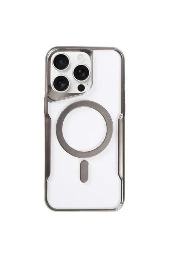 Newface Apple iPhone 11 Pro Max Kılıf Boyi Magsafe Silikon Kapak - Titan Gri