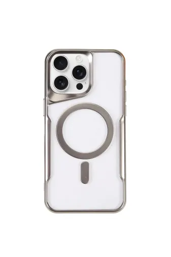 Newface Apple iPhone 11 Pro Max Kılıf Boyi Magsafe Silikon Kapak - Gümüş