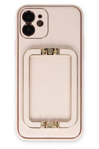 Newface Apple iPhone 12 Kılıf Coco Elit Kapak - Pudra