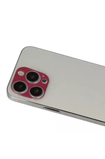 Newface Apple iPhone 13 Pro Max Rainbow Kamera Lens Koruma Cam - Koyu Kırmızı