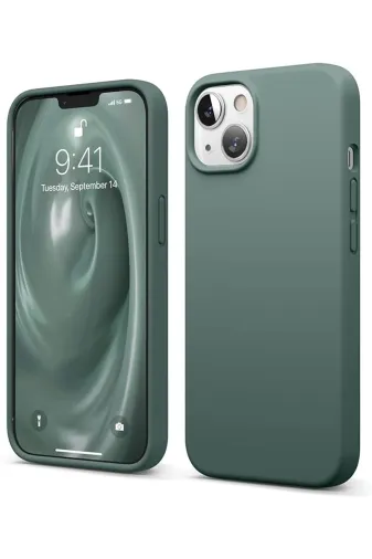 Newface Apple iPhone 14 Kılıf First Silikon - Koyu Yeşil