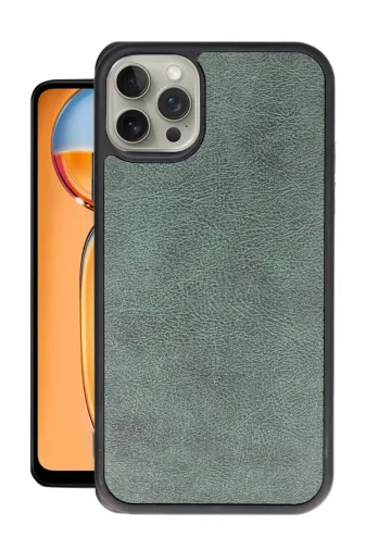 Newface Apple iPhone 14 Pro Kılıf Aras Deri Kapak - Koyu Yeşil
