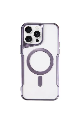 Newface Apple iPhone 14 Pro Kılıf Boyi Magsafe Silikon Kapak - Derin Mor