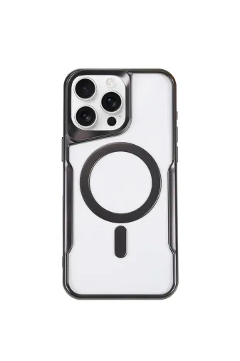 Newface Apple iPhone 15 Pro Kılıf Boyi Magsafe Silikon Kapak - Siyah