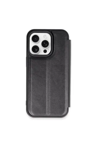 Newface Apple iPhone 15 Pro Max Kılıf Flip Cover - Siyah