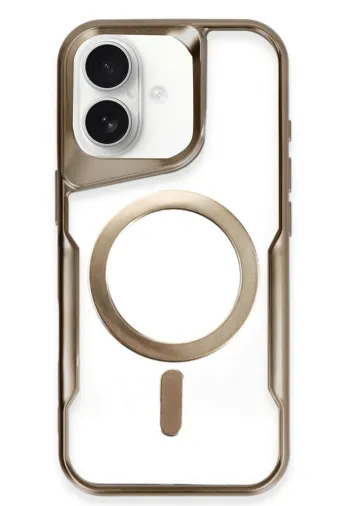 Newface Apple iPhone 16 Plus Kılıf Boyi Magsafe Silikon Kapak - Kahverengi