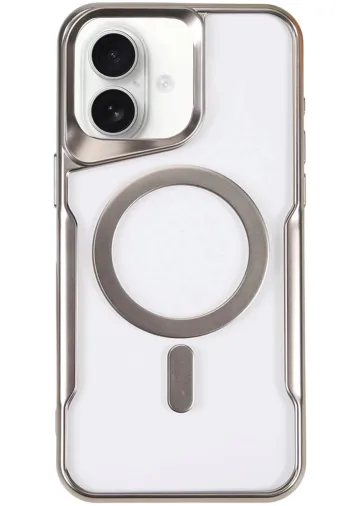 Newface Apple iPhone 16 Plus Kılıf Boyi Magsafe Silikon Kapak - Gümüş