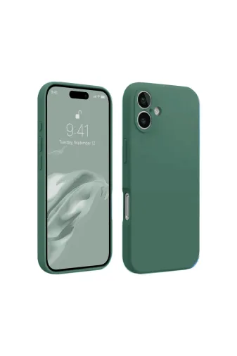 Newface Apple iPhone 16 Plus Kılıf First Silikon - Koyu Yeşil