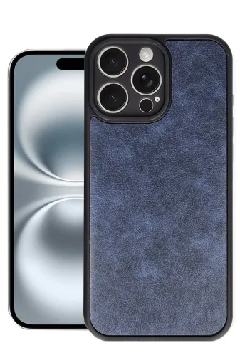 Newface Apple iPhone 16 Pro Max Kılıf Aras Deri Kapak - Lacivert
