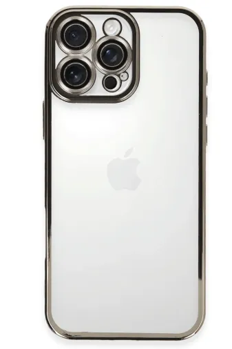 Newface Apple iPhone 16 Pro Max Kılıf Razer Lensli Silikon - Titanyum Gri