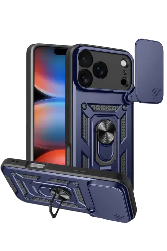 Newface Apple iPhone 17 Pro Pars Lens Yüzüklü Silikon - Lacivert
