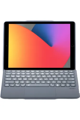 Newface Apple T5506D iPad 10.2 (9.Nesil) Kılıf Palermo Ledli Klavyeli Standlı Tablet Kılıfı - Siyah