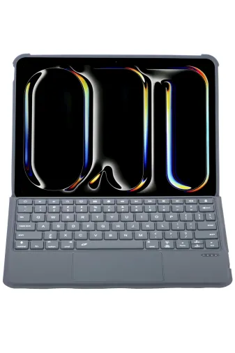 Newface Apple T5510D iPad Pro 13 (2024) Kılıf Palermo Ledli Klavyeli Standlı Tablet Kılıfı - Siyah