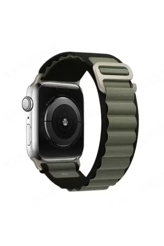 Newface Apple Watch 42mm Mountain Kordon - Siyah-Yeşil