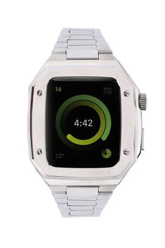 Newface Apple Watch 44mm Metal Petek Kasalı Kordon - Gümüş
