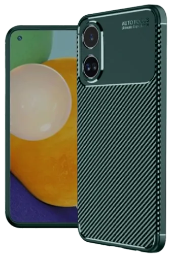 Newface Oppo A38 Kılıf Auto Focus Karbon Kapak - Koyu Yeşil