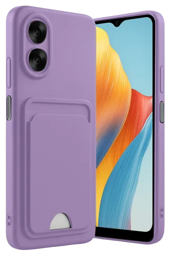 Newface Oppo A38 Kılıf Kelvin Kartvizitli Silikon - Lila
