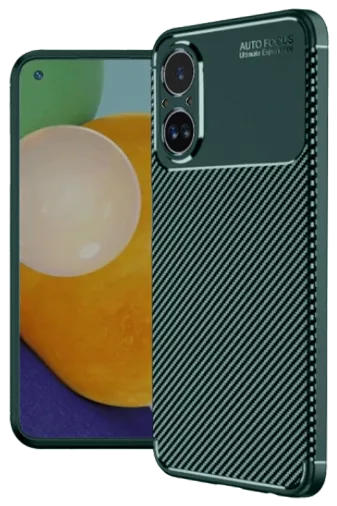 Newface Realme 12 Lite Kılıf Auto Focus Karbon Kapak - Koyu Yeşil