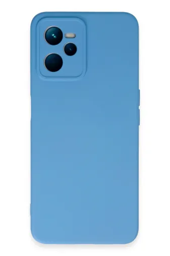 Newface Realme C35 Kılıf Nano içi Kadife Silikon - Mavi