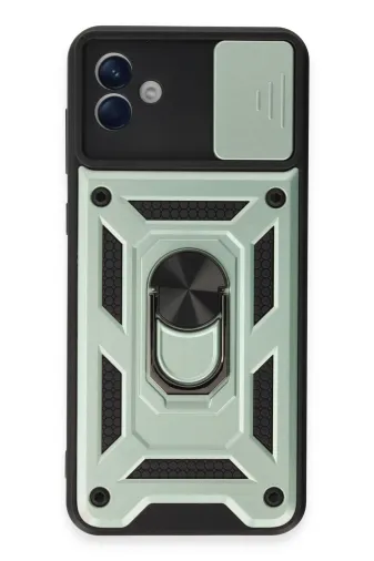 Newface Samsung Galaxy A04E Kılıf Pars Lens Yüzüklü Silikon - Yeşil