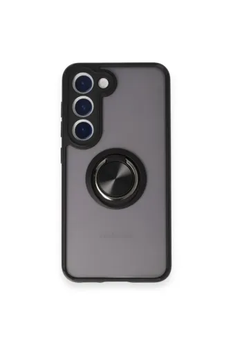 Newface Samsung Galaxy M15 Kılıf Montreal Yüzüklü Silikon Kapak - Siyah
